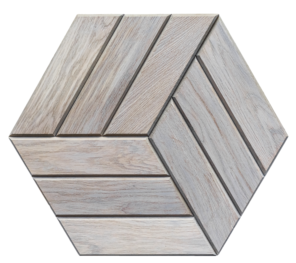 Стеновая панель Tarsi/Тарси Куба Серый 180х210 мм Дуб/брашированный/восковая лазурь